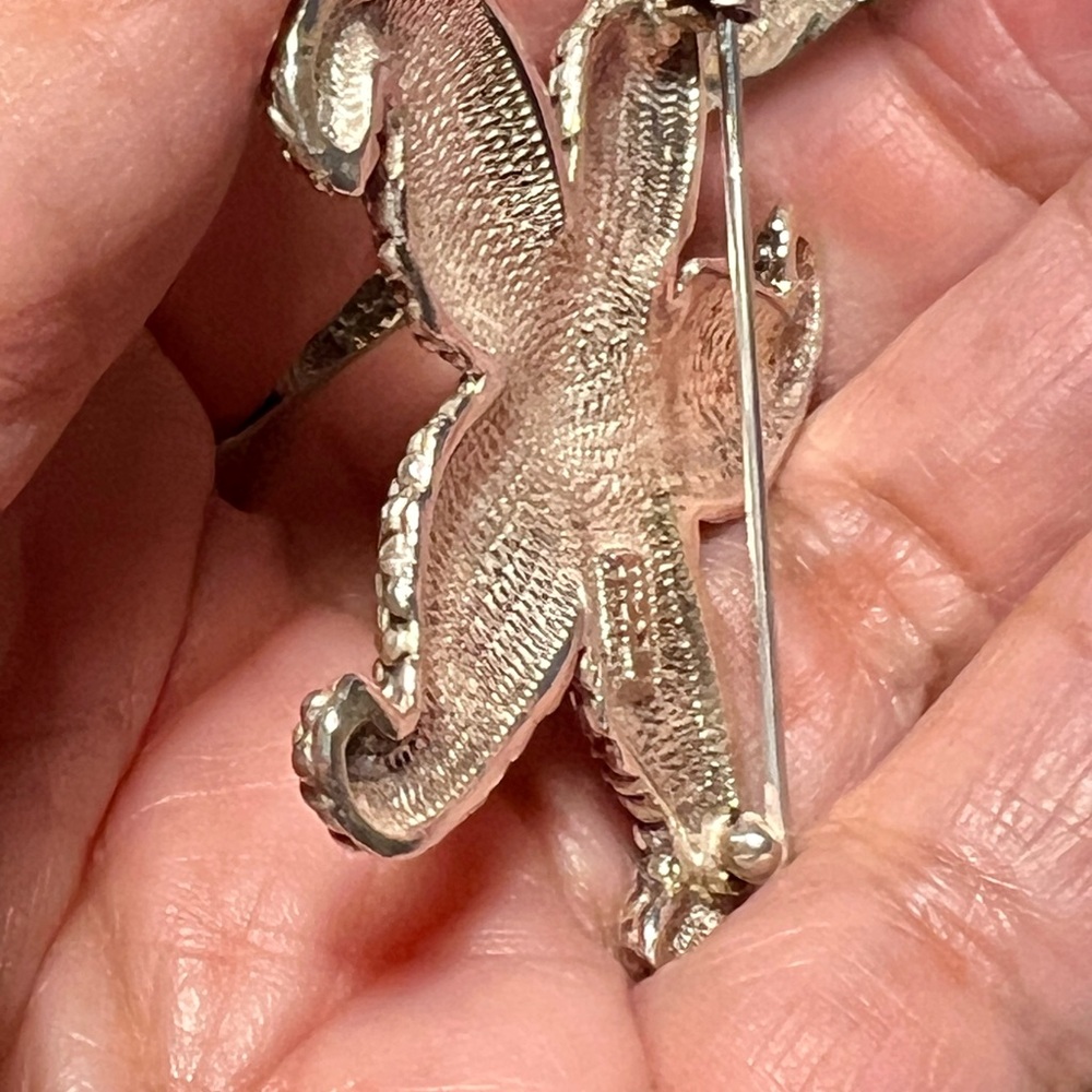 Set Vintage Starfish Pin + matching Earrings, SS 925 Mex TH 80/90, tot. Wt.36.5g - Picture 11 of 15